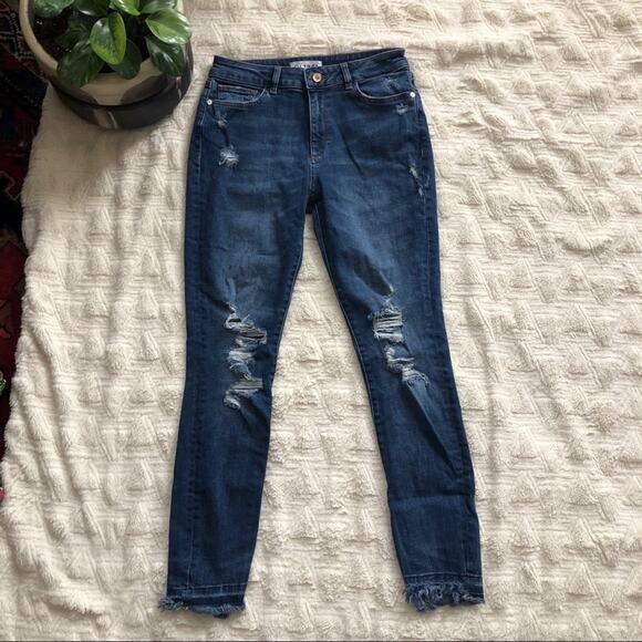 DL1961 Farrow Instasculpt High Rise Distressed Skinny Jeans in Kellwood Wash - Picture 2 of 8